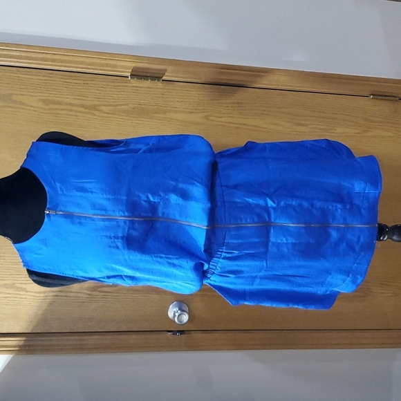 Banana republic royal blue full zip front parachute mini dress sleeveless - Picture 1 of 6